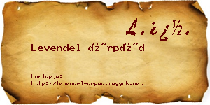 Levendel Árpád névjegykártya
